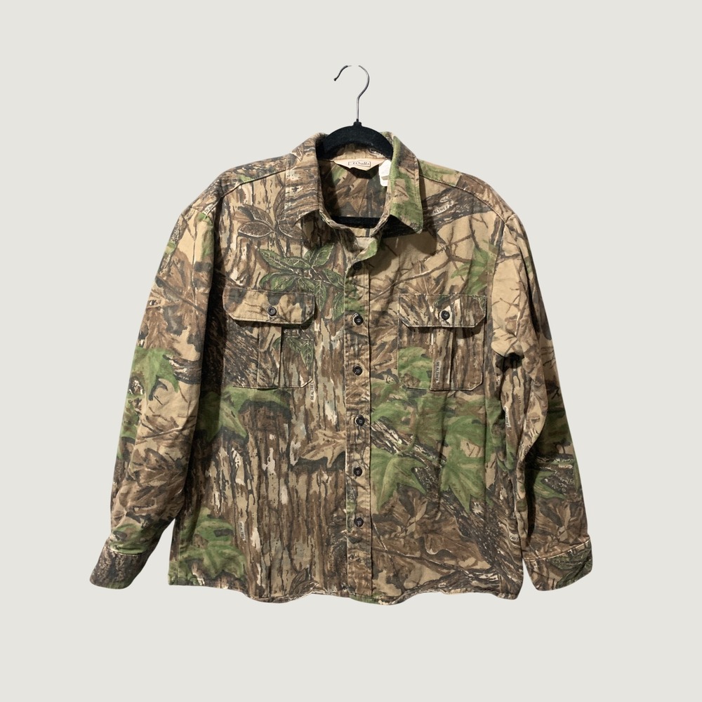 Walls Realtree Vtg Camo Hunting Shirt Mens Large Regular M USA Made Brown